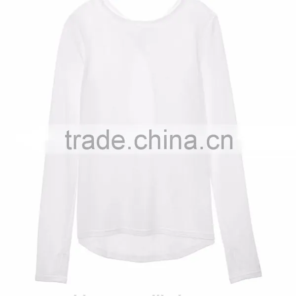 Women Clothing Wholesale Custom Blouses t Shirt Trendy Casual Girls Plain Long Sleeve t Shirts Grey photo-3