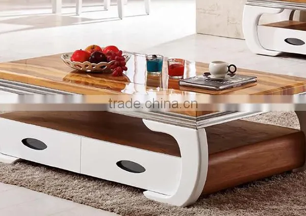 Wood&Marble End Table, Elegant Living Room Furniture photo-2