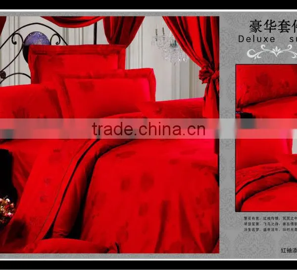Viscose Cotton Jacquard Fabrics Bright Red photo-2