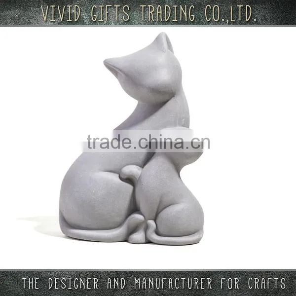 Ceramic Cute Mother and Baby Cat Animal Home Decoration