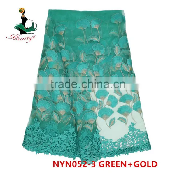 2016 Haniye High Quality Fashion Tulle Lace Fabric Embroidery French Net Lace/NYN52 photo-2