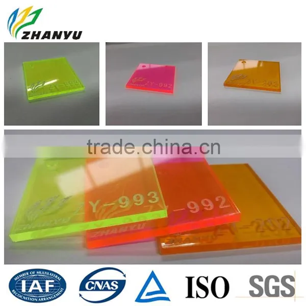 Decaration /Furniture Panel 100% New Material Colored Fluorescence Cast Acrylic Sheet