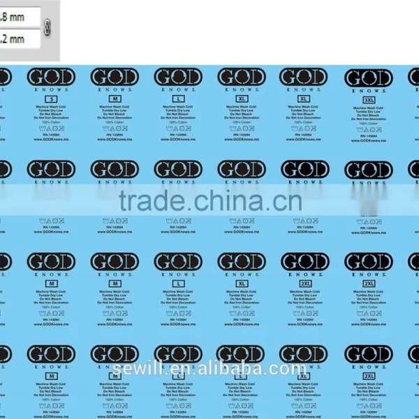 Custom Heat Transfer Neck Label,heat Transfer Sticker