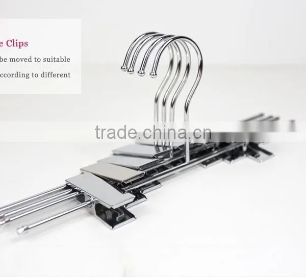 New Design Beautiful Silver Color Metal Pants Hanger With Clips photo-3