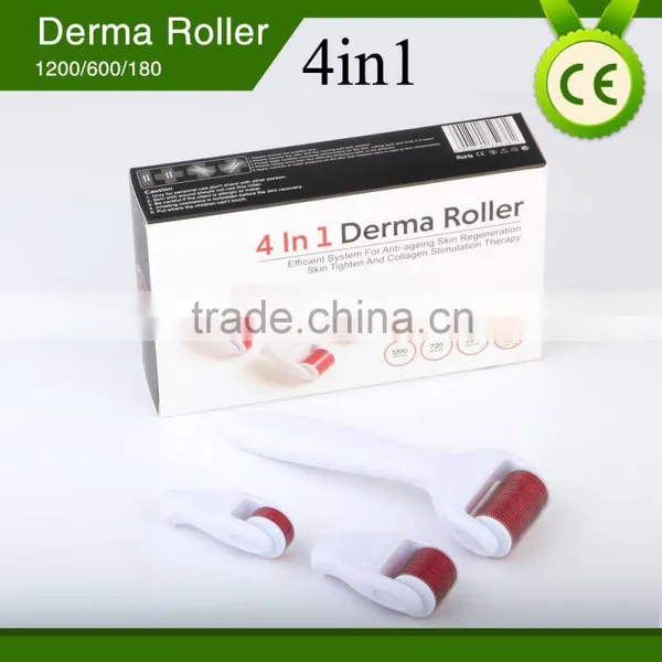 High Quality Stainless Microneedling Dermaroller 720/300/1200 Pins Acne Scar Removal Derma Roller Kits 4 in 1 Derma Roller photo-4