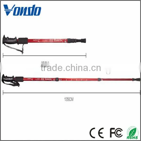 New Product 3 Sections Straight Shank Alpenstock Hiking Walking Sticks photo-6