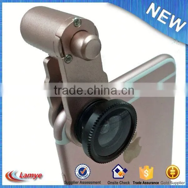 Fish Eye Lens Cell Phone Camera , Wide Angle Lens for Smartphone Gold Manufacture photo-3