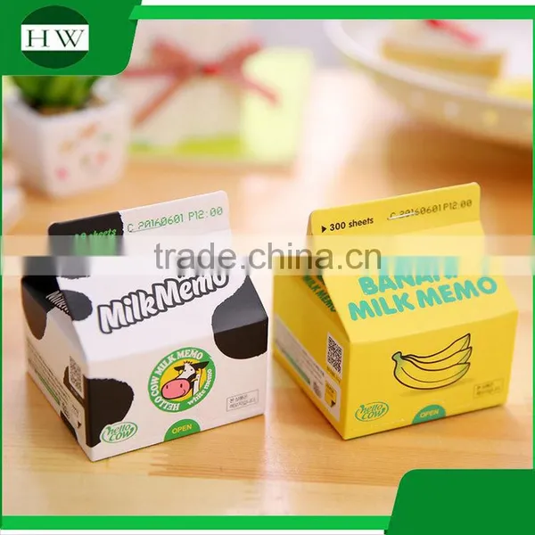 Promotional Wholesale Office Stationery Mini Portable Cartoon Milk Box Sticky Note photo-3