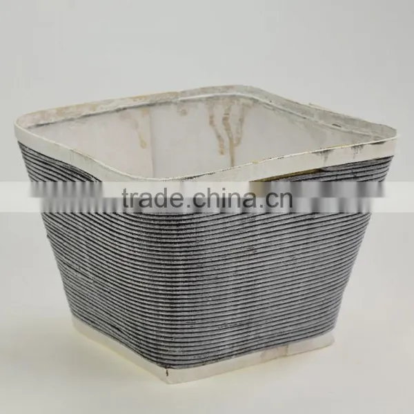 Small Quantity Order Cheap 7 Inch Square Design Lightweight Wooden Flower Pot Wholesale photo-4