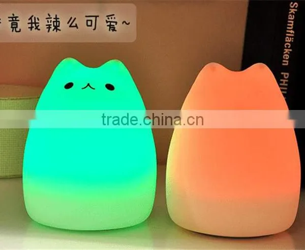 Colorful Animal Silicone Nightlight USB Charging Nightlight Color Changing Cartoon Colorful Lamp Cat Desk Lamp photo-4