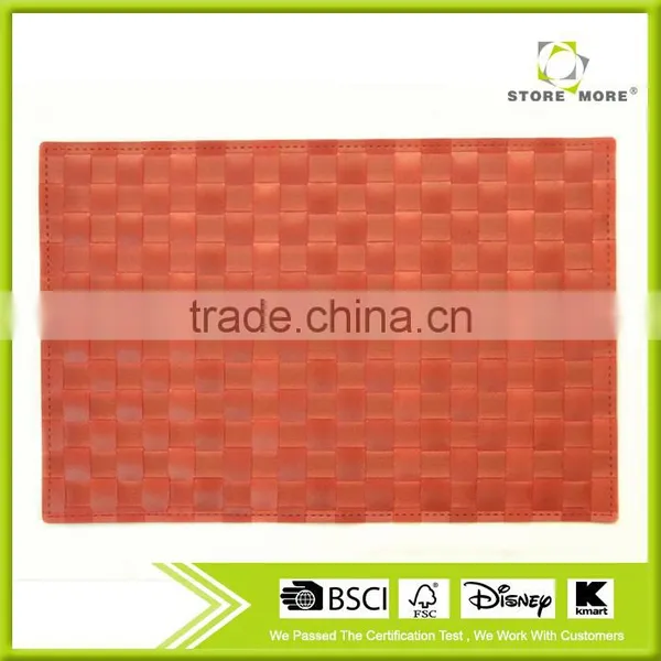 Kitchen Placemat Multi Colored PP Placemats, Solid Red photo-6