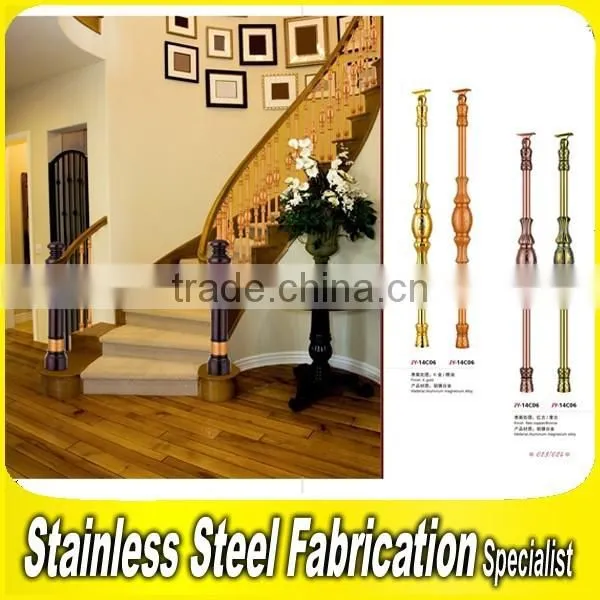Modern Decorative Bronze Color Integral Aluminum Stair Railing photo-3