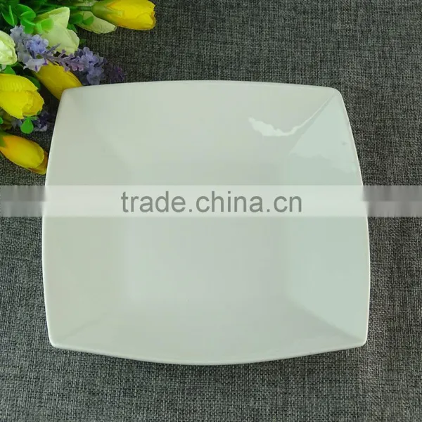 High-Quality Fine Porcelain, Ceramic Square Flat Dinner Plates Dishes, Cheap White Porcelain Sandwich Plate for Home Use photo-2