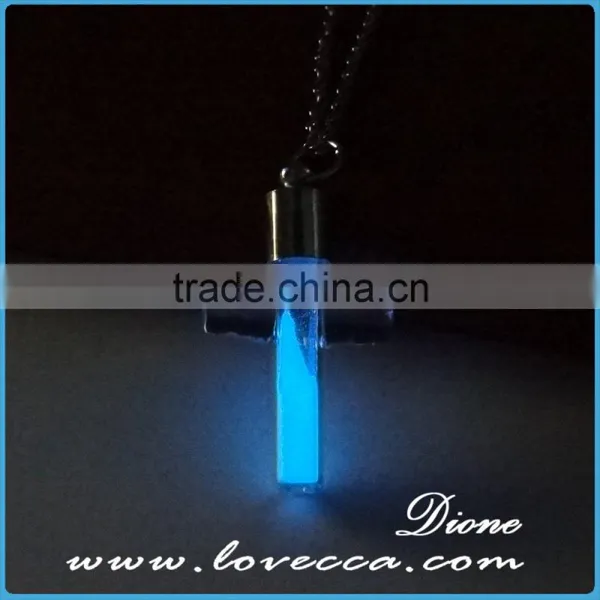Luminous Pendant Necklace Blue Fluorescent Hollow Locket Glow In The Dark For Women photo-5