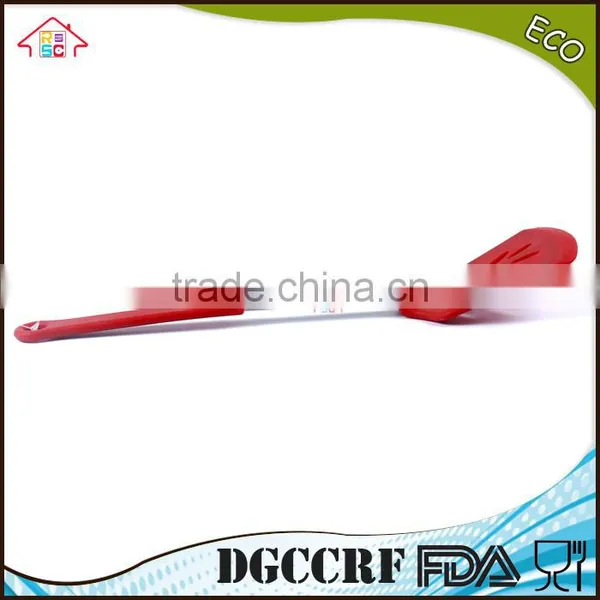 NBRSC FDA Heat Resistance Silicone Slotted Shovel Spatula Turner Spade New Leaf Shaped With Stainless Steel Core photo-2