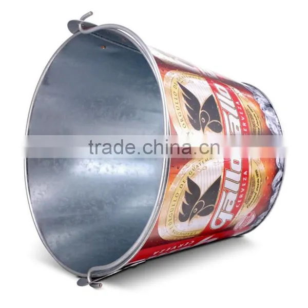 High Quality Chinese Factory Customized Logo Metal Galvanized Beer Ice Bucket photo-3