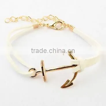 Bracelet Women 2017 Leather Bracelet Anchor Bracelet photo-6