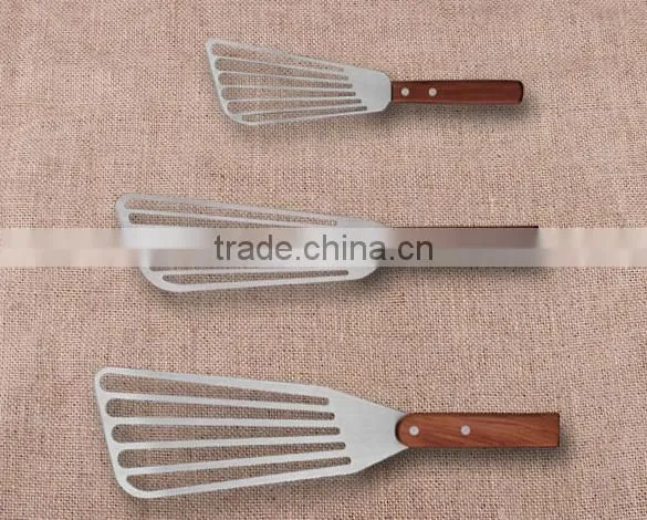 Types of Spatula Stainless Steel and Wooden Handle Mini Fish Spatula photo-4