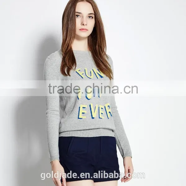 Latest Design Ladies Sweater Printing Woman Knitted Sweater photo-2