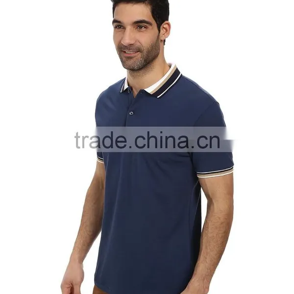 2015 Latest Custom Short Sleeve Mens Fancy Pique Camisetas Polo, Ribbing Camisetas Polo photo-2