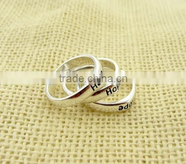 2015 Hot Sale Silver Color Alloy Letter Rings for Girls photo-2