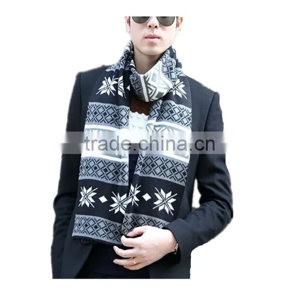 1 pc Hot Sale Good Quality Printed Flowers Acrylic Lmitation Cashmere Men and Women Winter Scaf photo-2