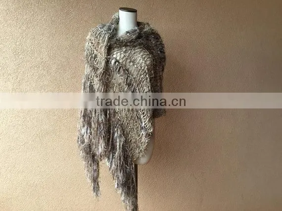 Blanket Scarf Style of Warm Shawl, Large Shawl, Beige Shawl Hand Knit for Women With Black, Ivory Off White, Taupe Shawl, Fring photo-5