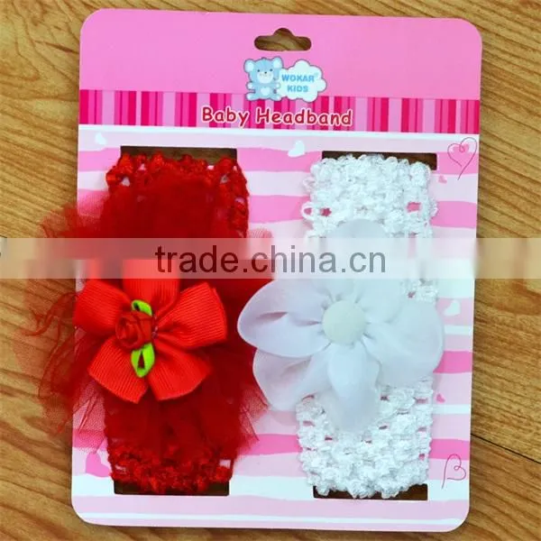 Multi-style Flower Plain Baby Girl's Headband Set for Baby Gift photo-6