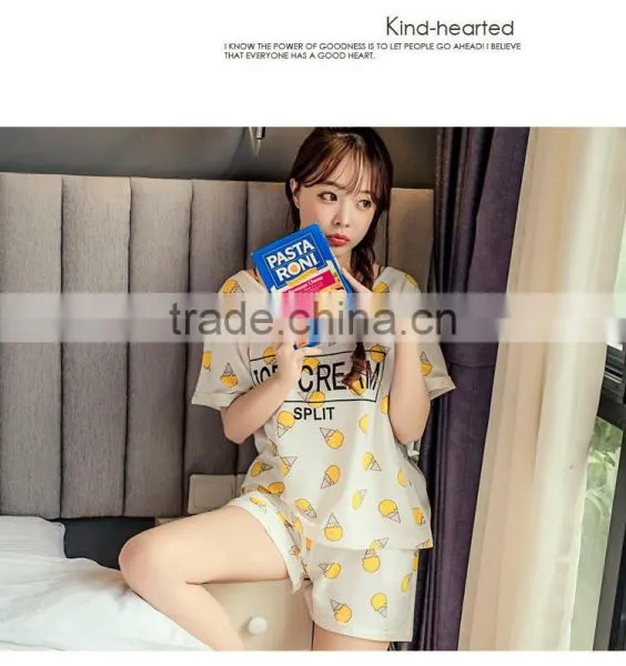 2016 New Summer Short-sleeved Cotton Cone Cartoon Ladies Pajamas Hot Style Factory Direct Sale photo-6