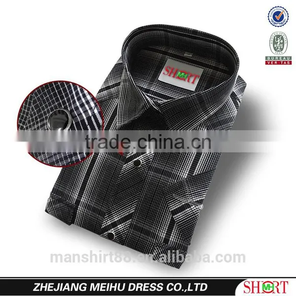 New Design Short Sleeve Check Men Shirts photo-3