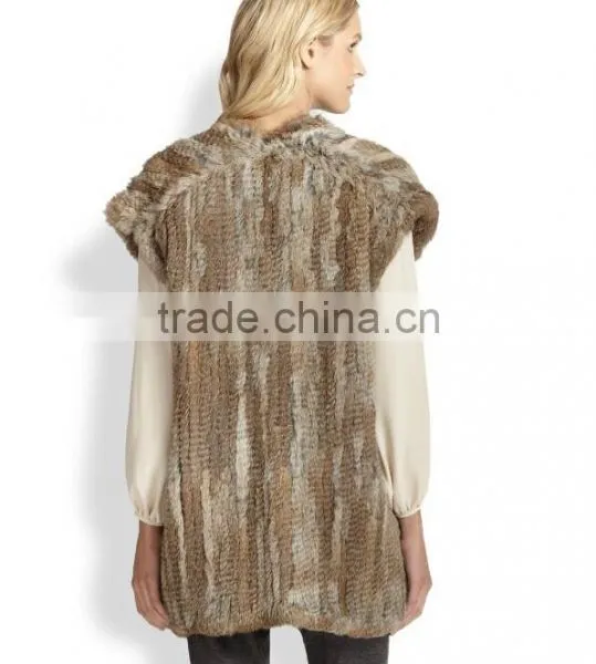 Made in China YR679 Hot Selling Women Winter Rabbit Vest/New Style Fashion Fur Vest photo-3