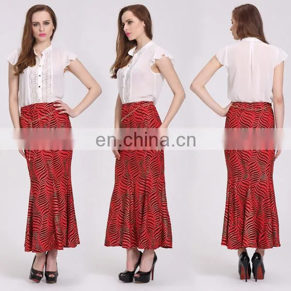 Long Slim Design Ruffle Broomstick Womens Maxi Skirts