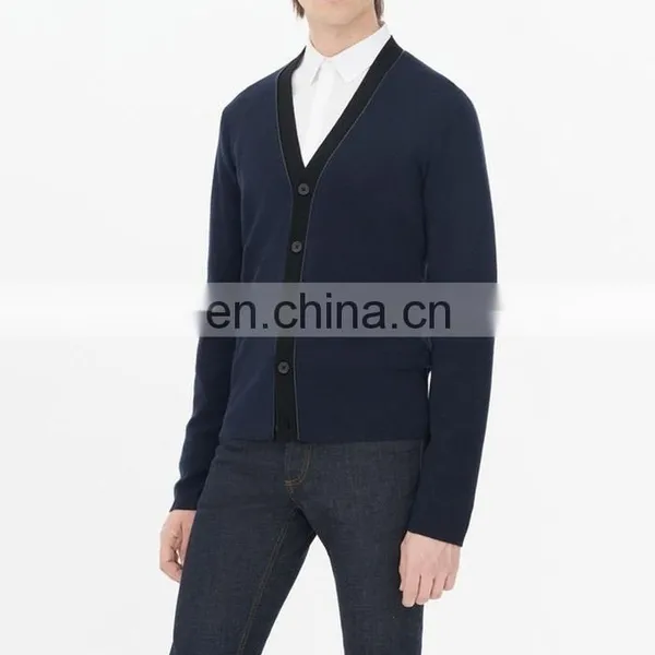 Fashion Winter Solid Color Cardigan Men Woolen Sweater Design Of Hot Selling Christmas Sweaters photo-2