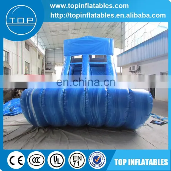 Durable Blue Marble Inflatable Water Slide With Pool photo-6
