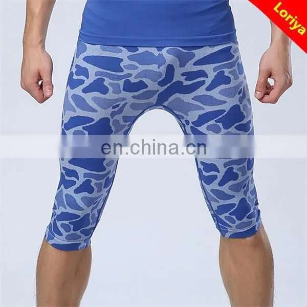 New Black and Blue Leopard Printing Spandex Men's Body Shaper Slimming Pants photo-3