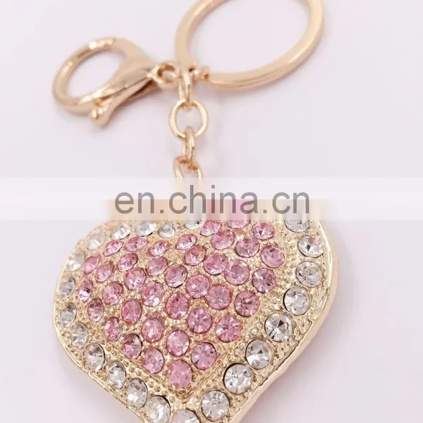 Heart Shaped Crystal Rhinestone Handbag Keyfob Pendant Keychain photo-4