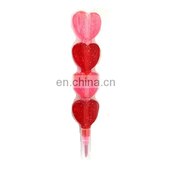 Stacking Pencil 4 Colors Heart Shaped Stacker Pencil
