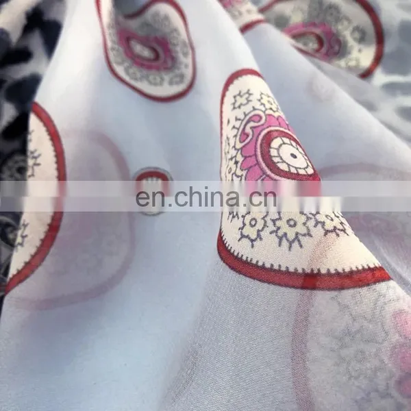 Beautiful Flowers Print Lightweight Chiffon Fabric for Women's Dress photo-7