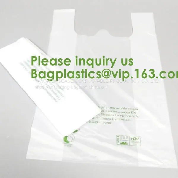 100% Biodegradable Compostable T-Shirt Vest Bag Shopping, Home, Decoration, Wedding, Supermarket, Restaurant, Bake photo-2