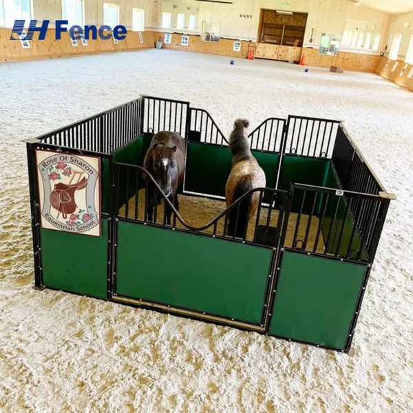 Equestrian Horse Barn Outdoor Eco-friendly Bamboo Wood Metal Horse Shelter Equine Farm Horse Stable photo-6