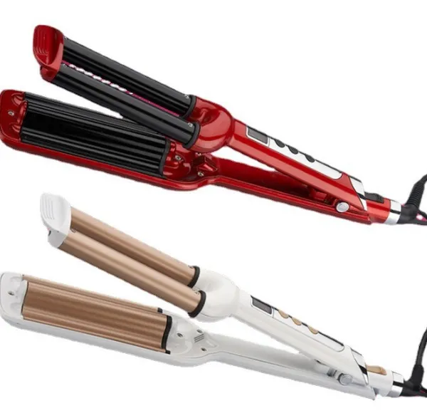 Three Tube Curling Stick/Chicken Rolls Wave Temperature Regulating LCD Display Curler/hairdresser（Wechat:13510231336）