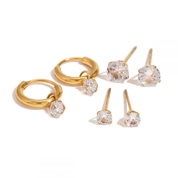 Fade-Free Gold Plated Earrings - Tarnish-Resistant Waterproof Stainless Steel Jewelry photo-5