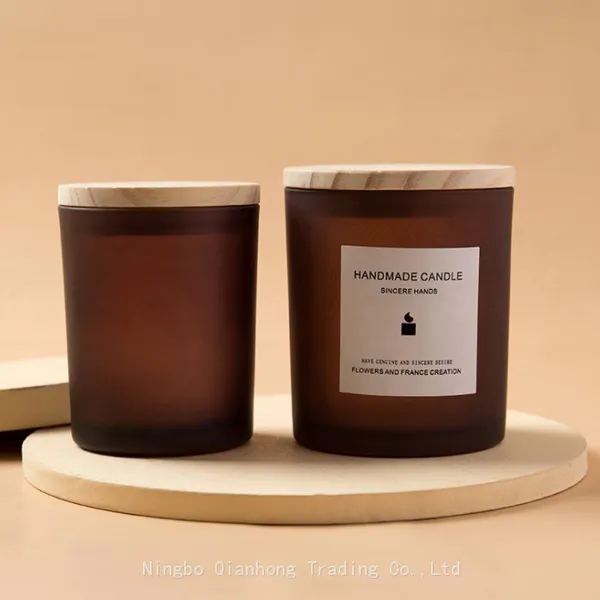 8oz 250ml Empty Amber Glass Candle Jars With Metal Lids for Home Use and Christmas Customizable Logo photo-4