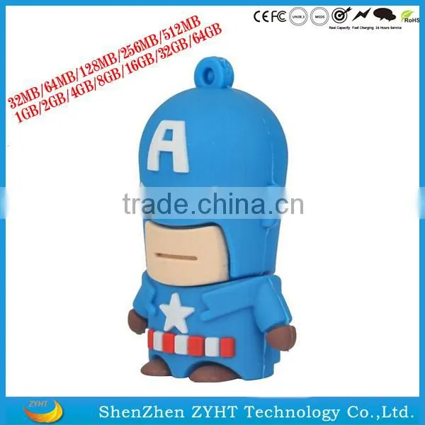 Cartoon USB Flash Memory 2.0 Captain America USB Flash Driver U Disk photo-2