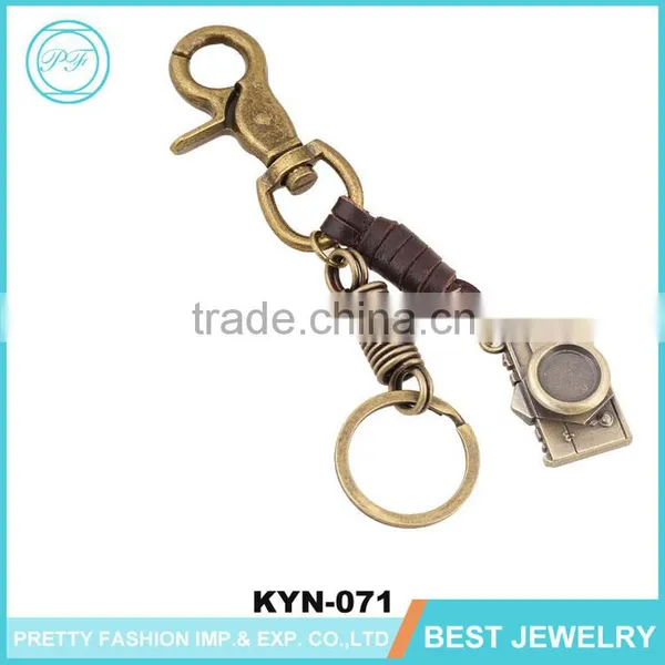 Vintage Bulk Camera Shape Key Chain Lanyard Leather Wholesale Key Ring