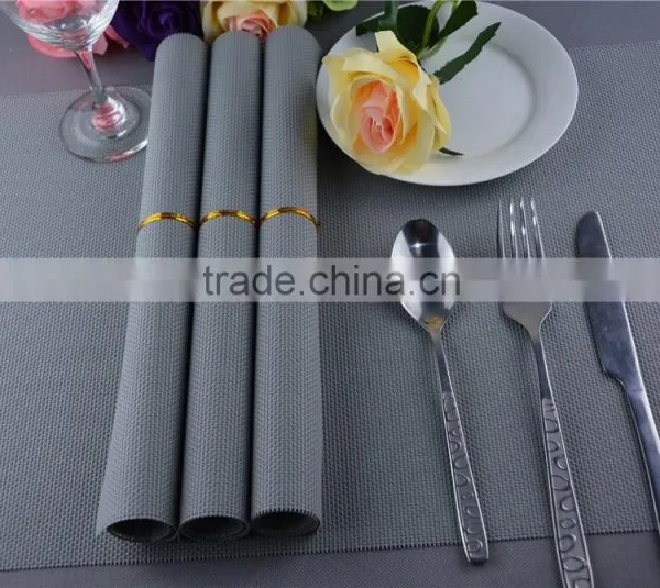 PVC Plastic Table Mat Dinner Placemat Light Grey Placemat Pure Color 45*30cm photo-6