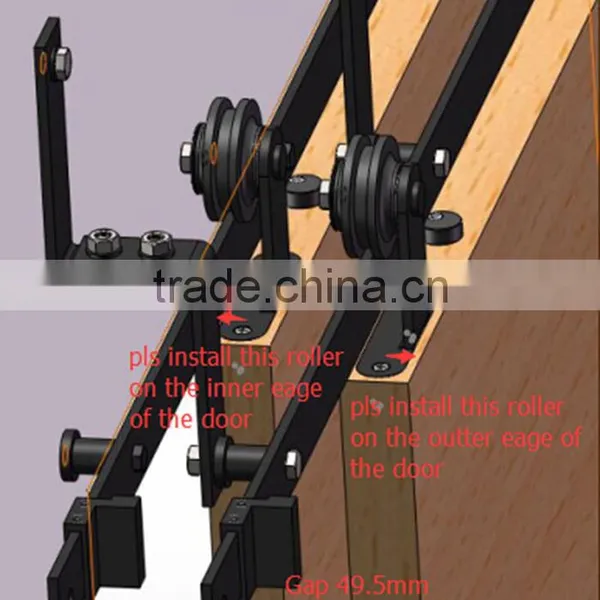 6/6.6ft Bypass Sliding Barn Door Closet Door Interior Sliding Door Hardware photo-3