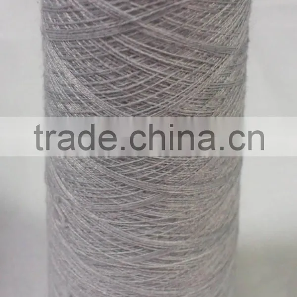1/10 NE TETORON 92.5% STAINLESS STEEL 7.5% BLACK CONDUCTIVE YARN BLENED YARN photo-5