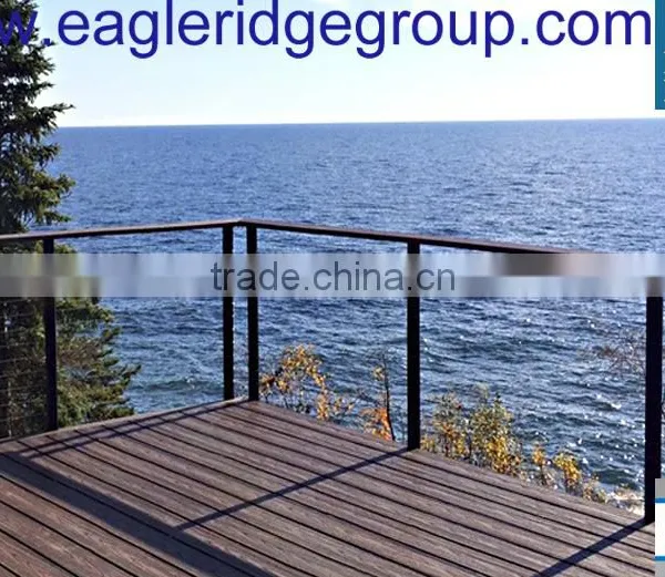 Stainless Steel Round Fascia Post Railing Systems With Swageless Terminals photo-2