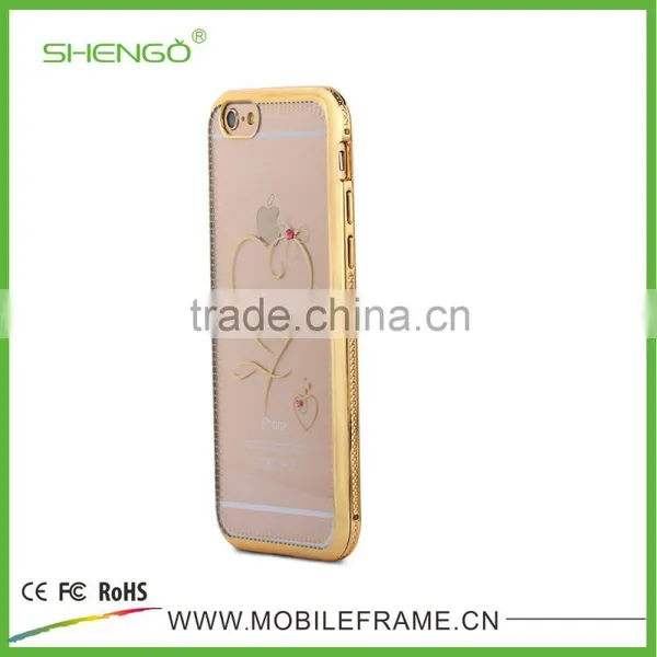 Shengo Luxury Diamond Metal Bumper With PC Case for IPhone 6 Plus photo-6